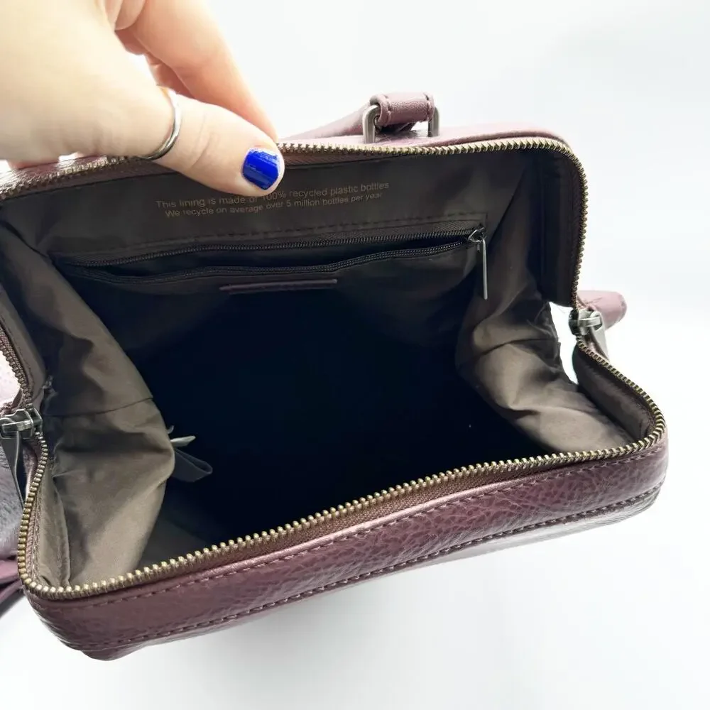 Matt & Nat Purple Vegan Leather Backpack Zip Pocket Adjustable Straps